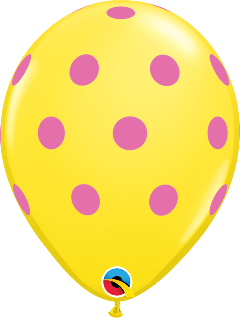 Globo de Latex Puntos Polka Grandes Surtido Colorido Qualatex