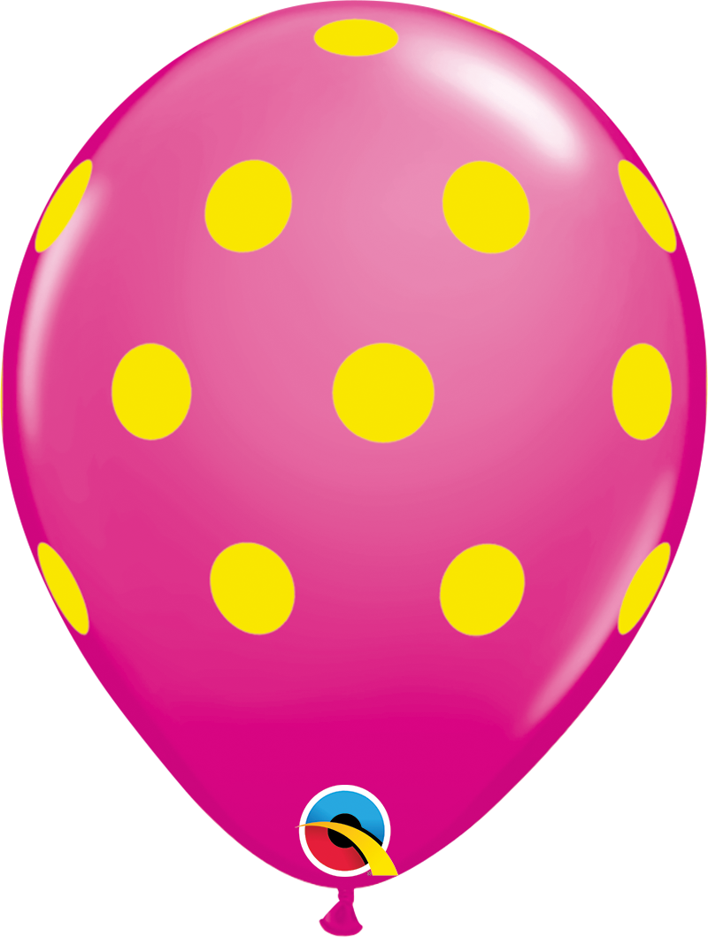Globo de Latex Puntos Polka Grandes Surtido Colorido Qualatex