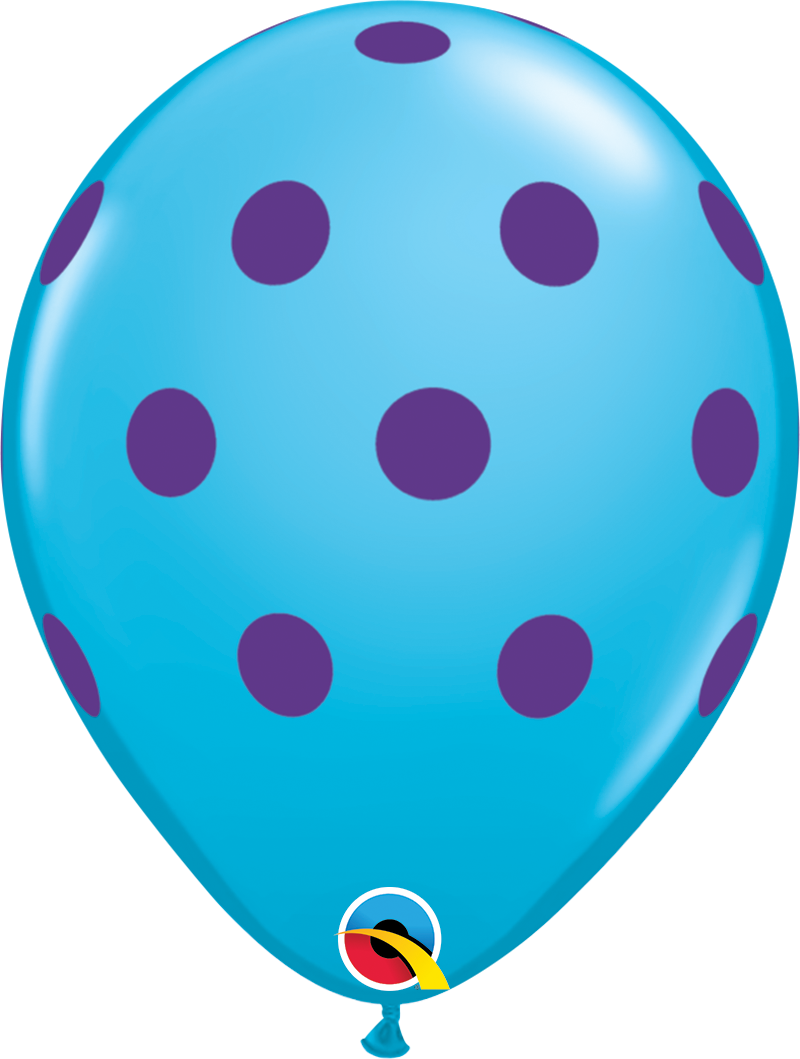 Globo de Latex Puntos Polka Grandes Surtido Colorido Qualatex