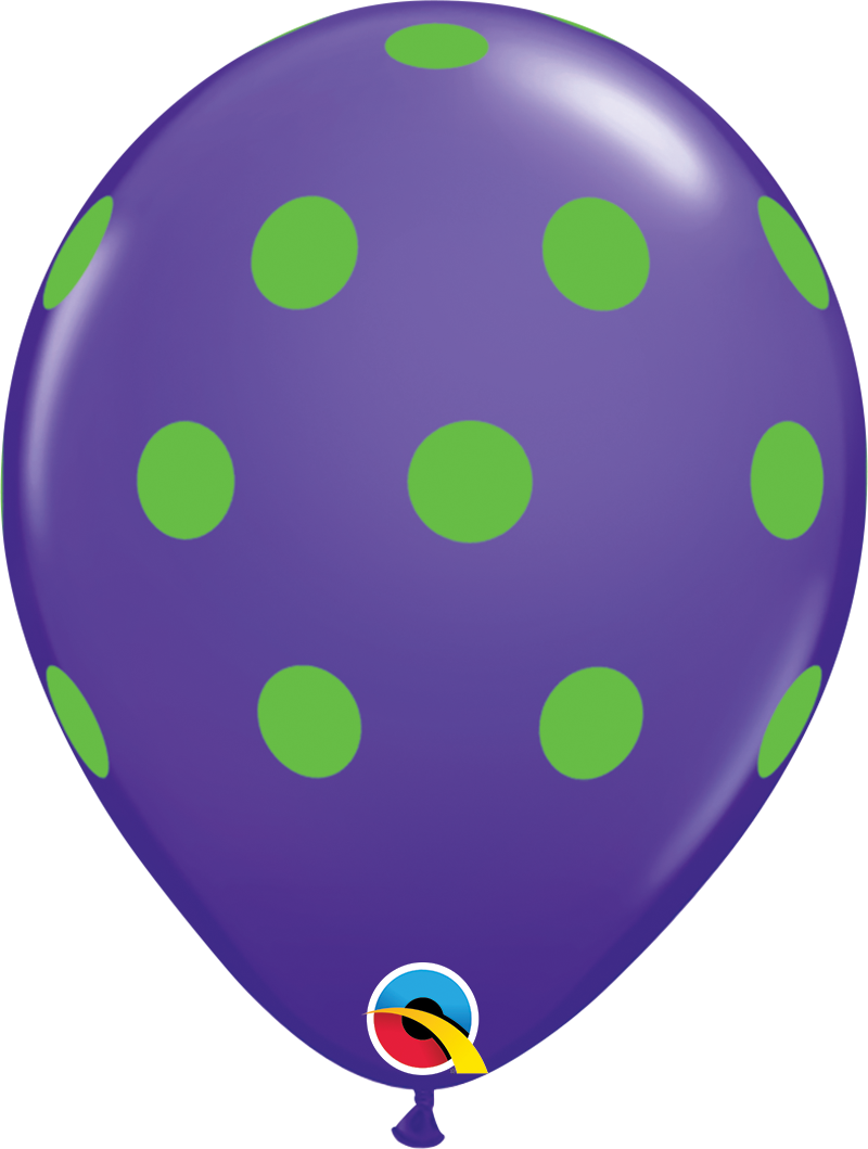 Globo de Latex Puntos Polka Grandes Surtido Colorido Qualatex