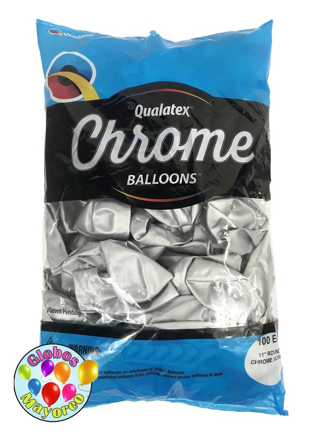 Chrome Latex Balloon 11" Bag with 100 Qualatex pcs