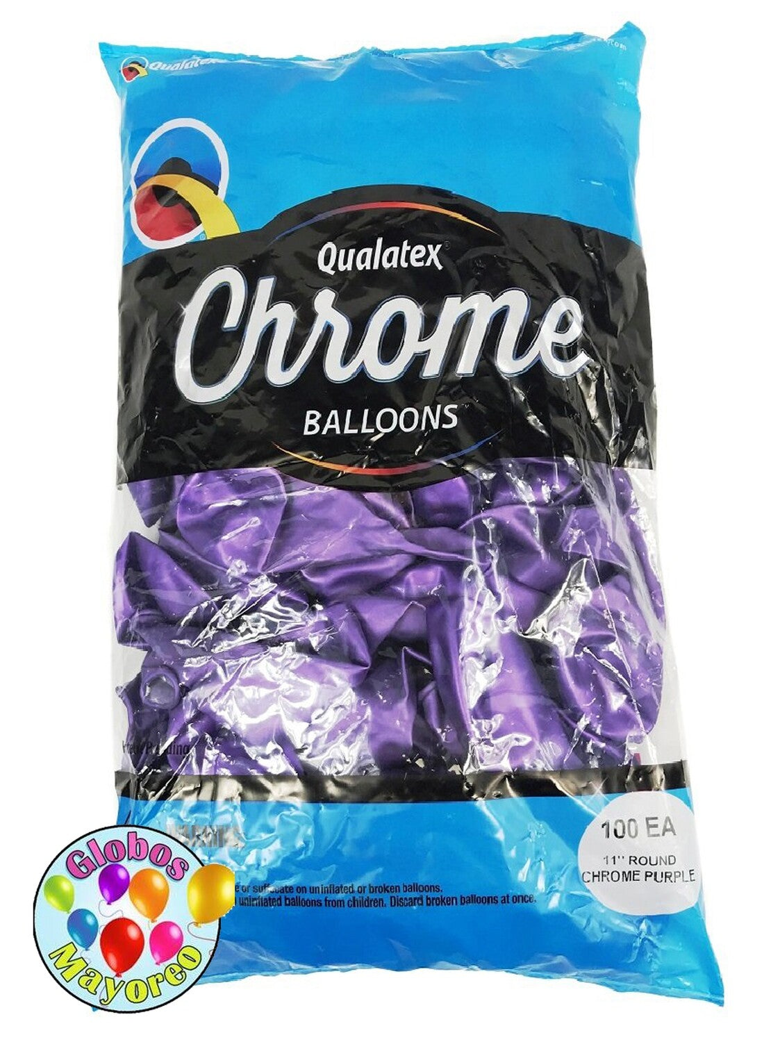 Chrome Latex Balloon 11" Bag with 100 Qualatex pcs