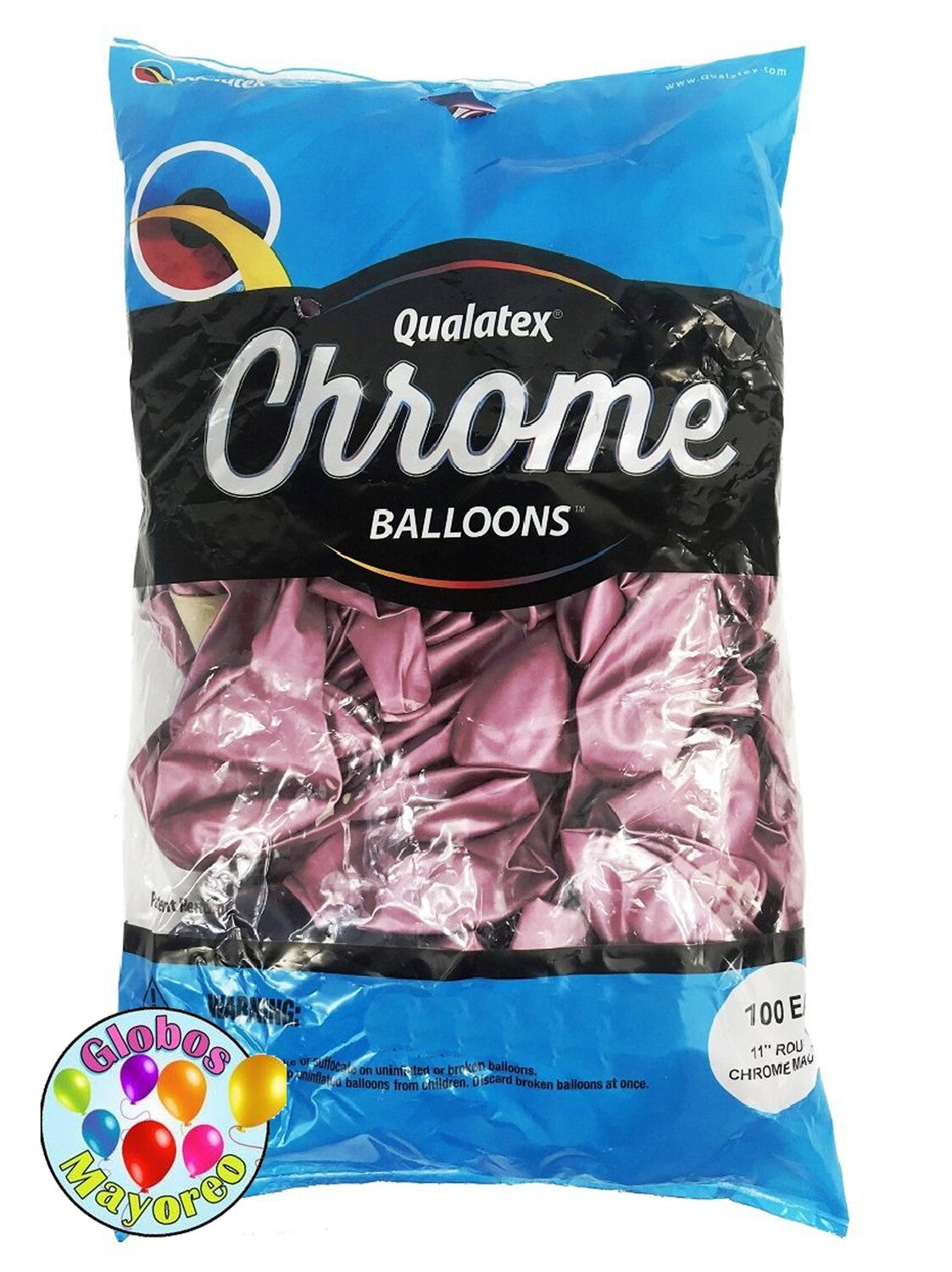 Chrome Latex Balloon 11" Bag with 100 Qualatex pcs
