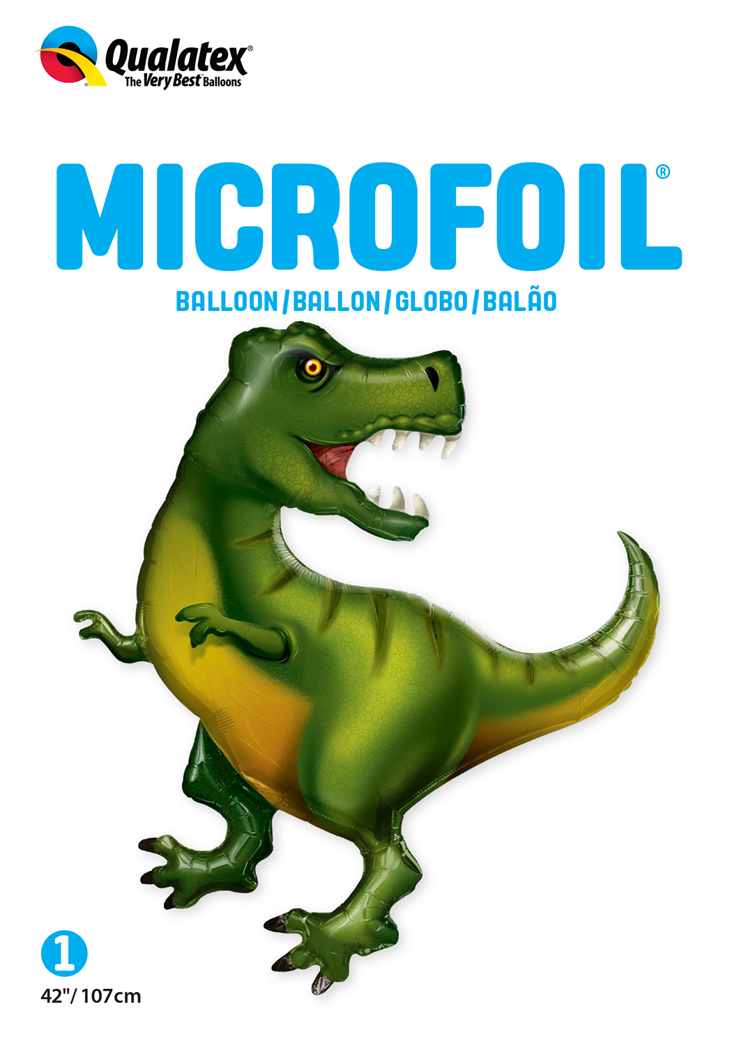 Dinosaurio T Rex Supershape 42" Qualatex Helio