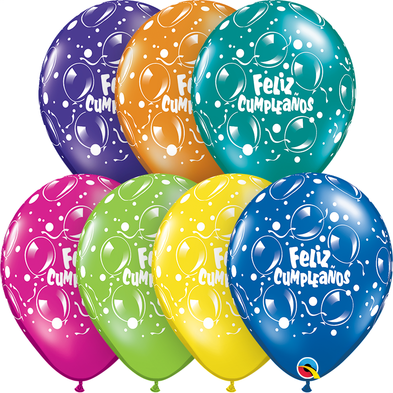 Bolsa Latex Feliz Cumpleaños Qualatex colores cristal