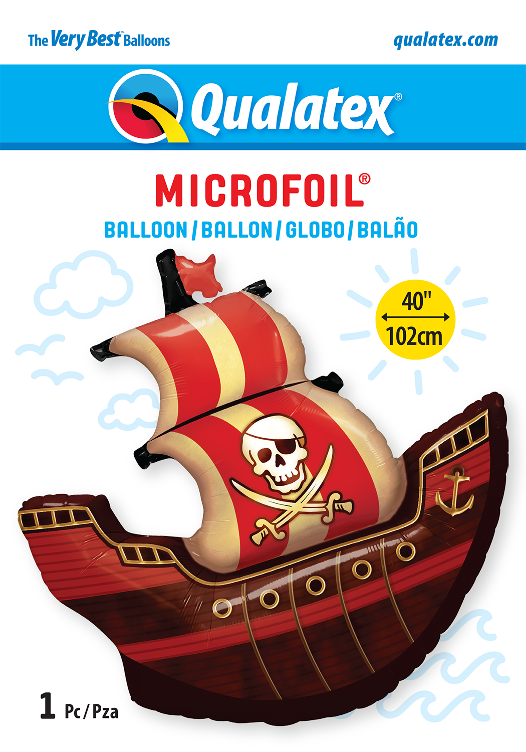 Globo Supershape Barco Pirata Qualatex