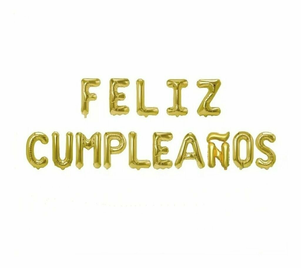 Letrero Feliz Cumpleaños 14 pulgadas oro y plata