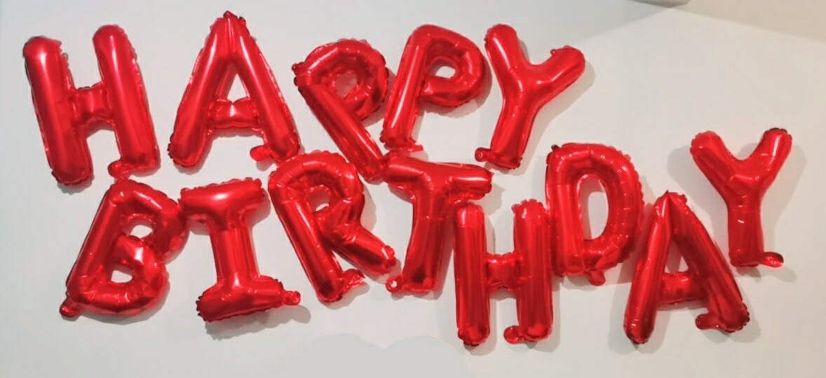 Letrero Happy Birthday Rojo 16 pulgadas Aire