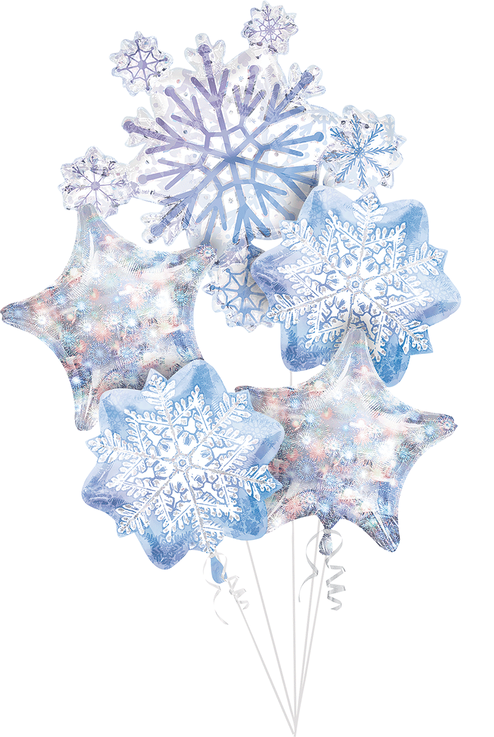 Bouquet de Globos Copos de Nieve 5 pzas Helio