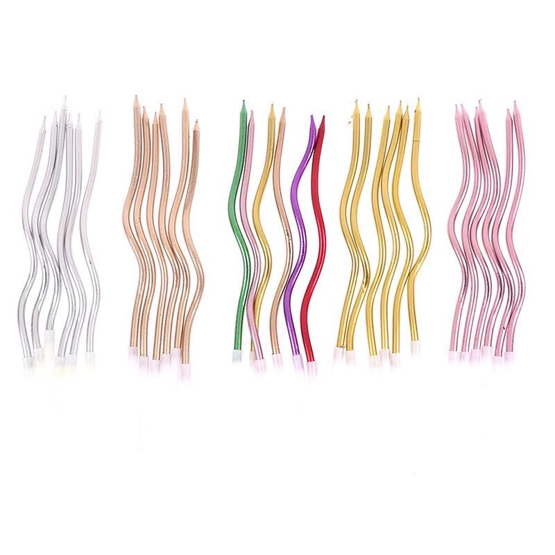Velas Espiral Colores Metalicos