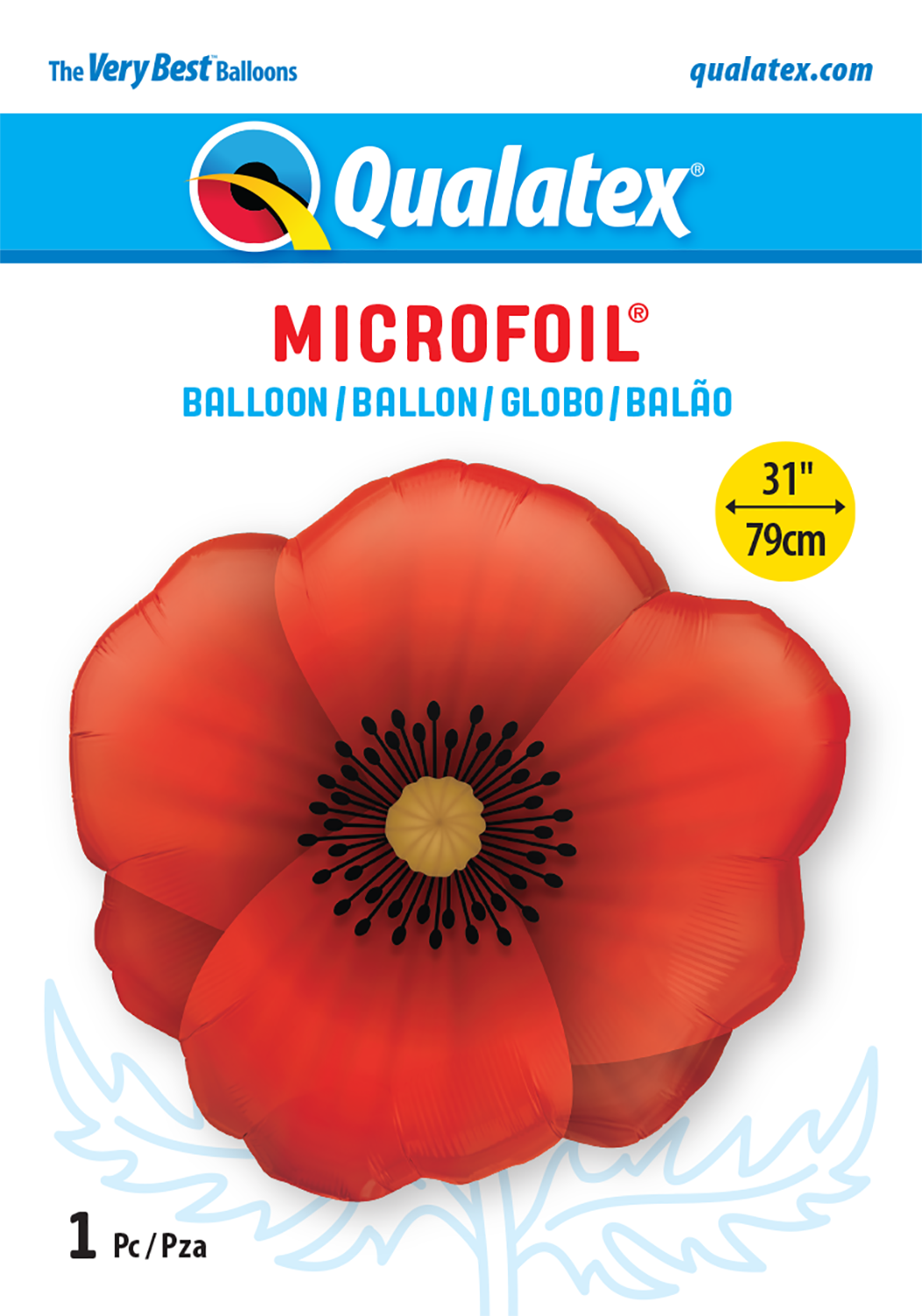 Globo Flor Amapola Qualatex Supershape Helio