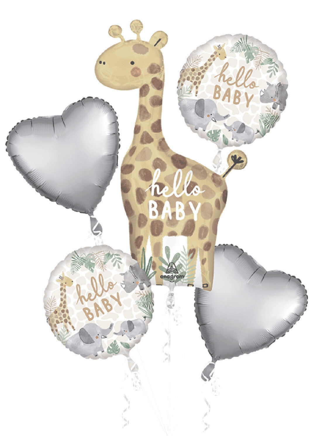 Kit de globos hello baby 5 pzas
