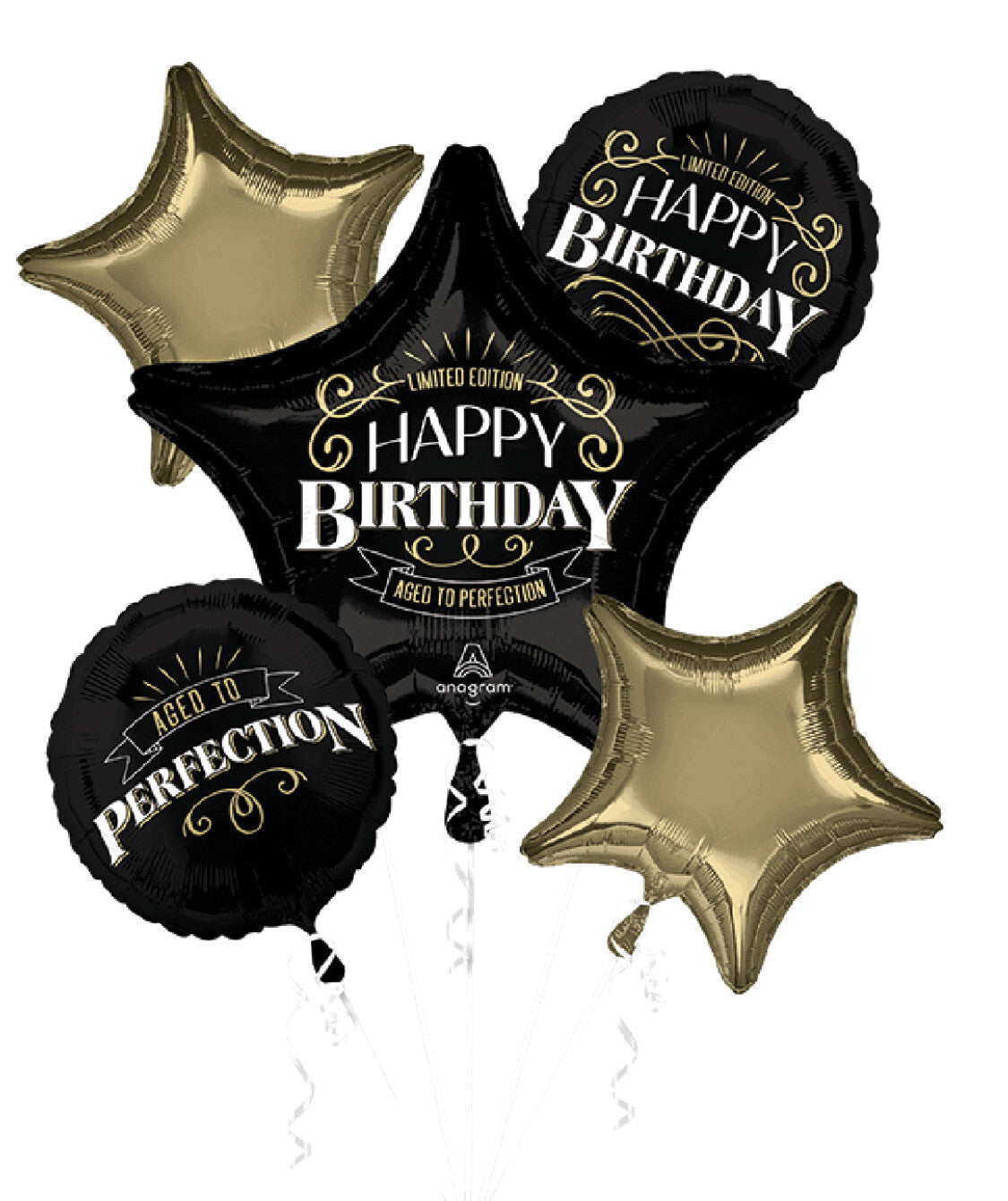 Kit de globo happy birthday black star 5 pzas