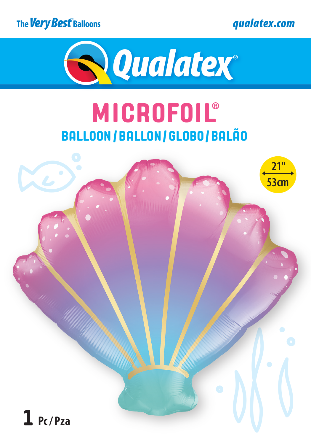 Globo Ostra Pastel Qualatex Supershape Helio