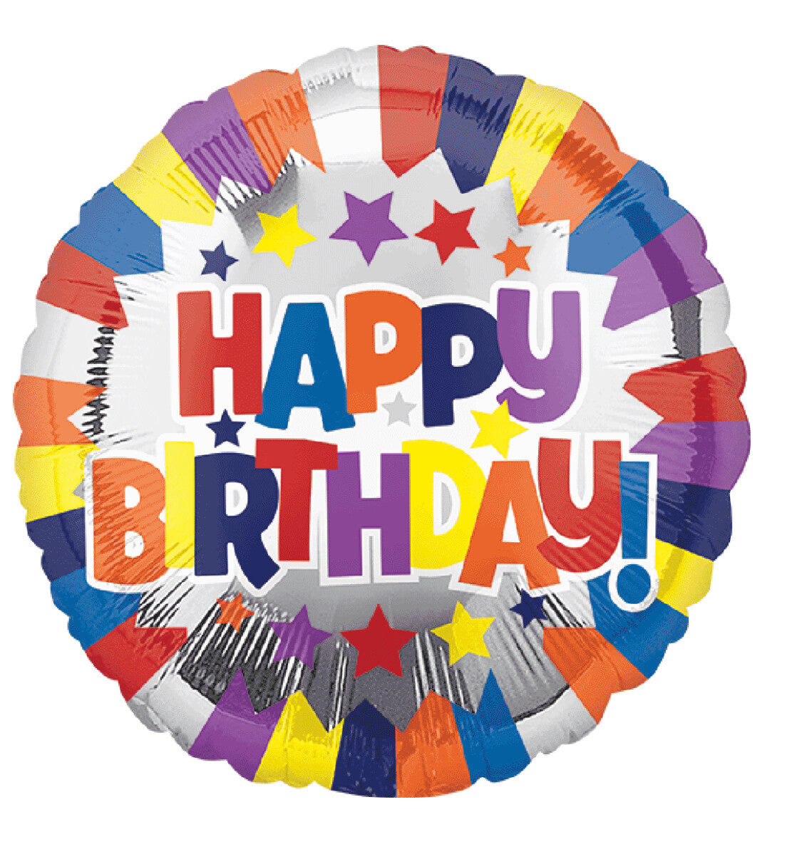 Globo Happy Birthday Stars 18 pulgadas Helio