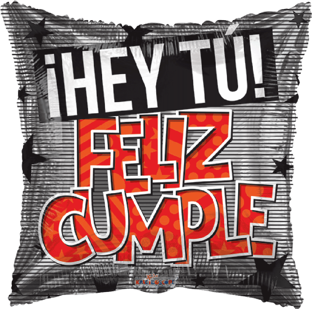 Globo Hey Tu Feliz Cumple Rojo 18 pulgadas helio