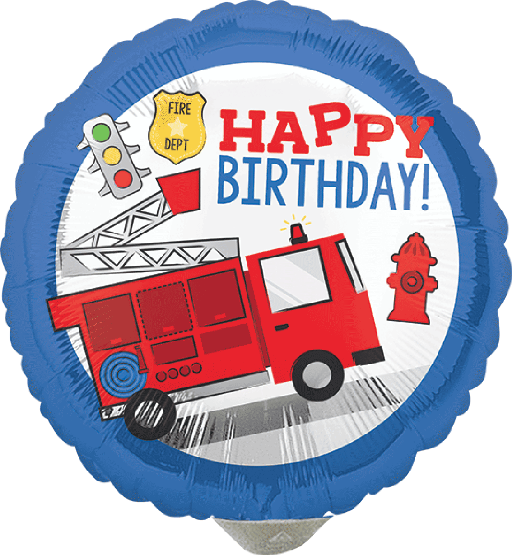 Globo HBD Bomberos 9 pulgadas centro de mesa