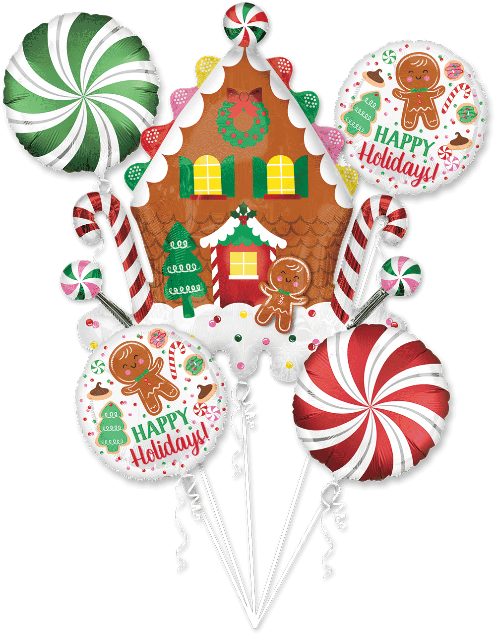 Bouquet de Globos Navidad 5 pzas Helio