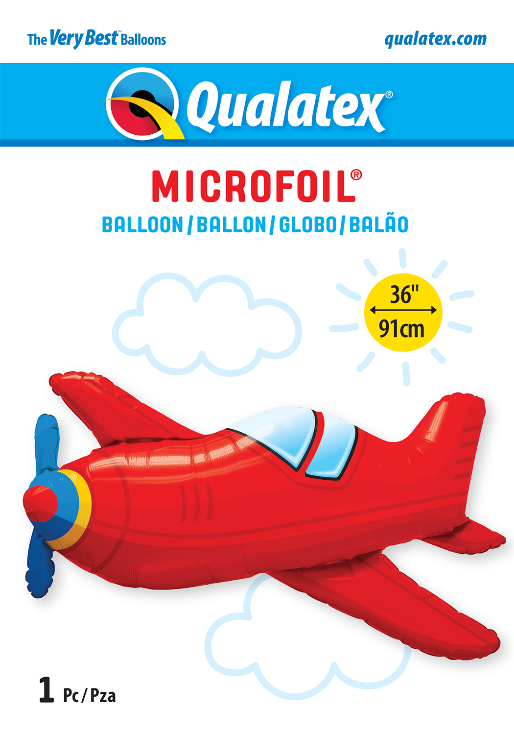 Globo Avión Retro Qualatex Supershaoe Helio