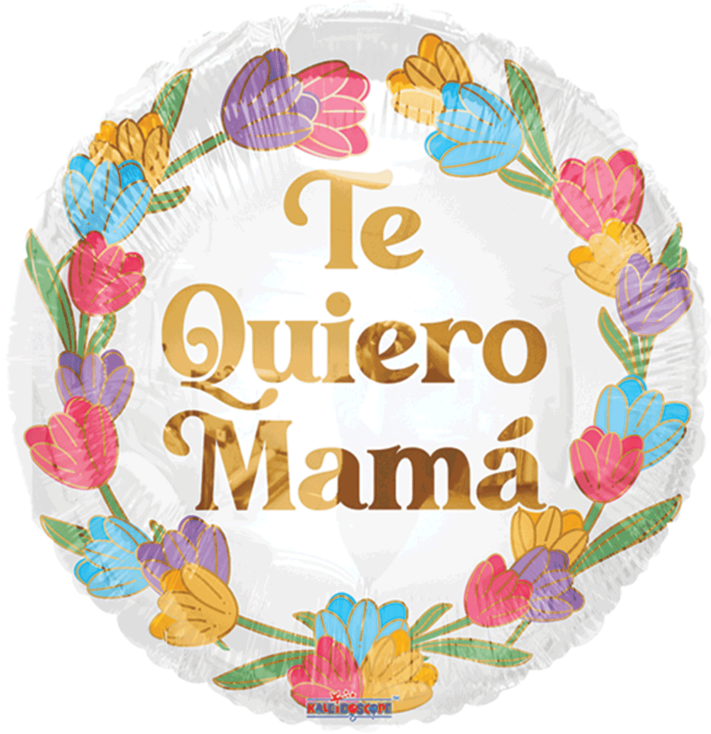 Globo TE QUIERO MAMÁ TULIPANES 18 pulgadas