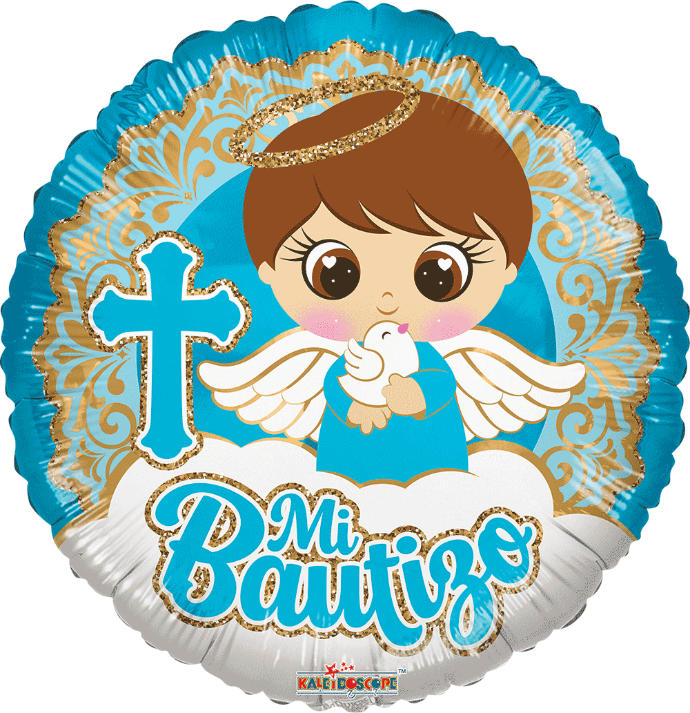 MI BAUTIZO ANGEL EN NUBE AZUL 18 pulgadas helio