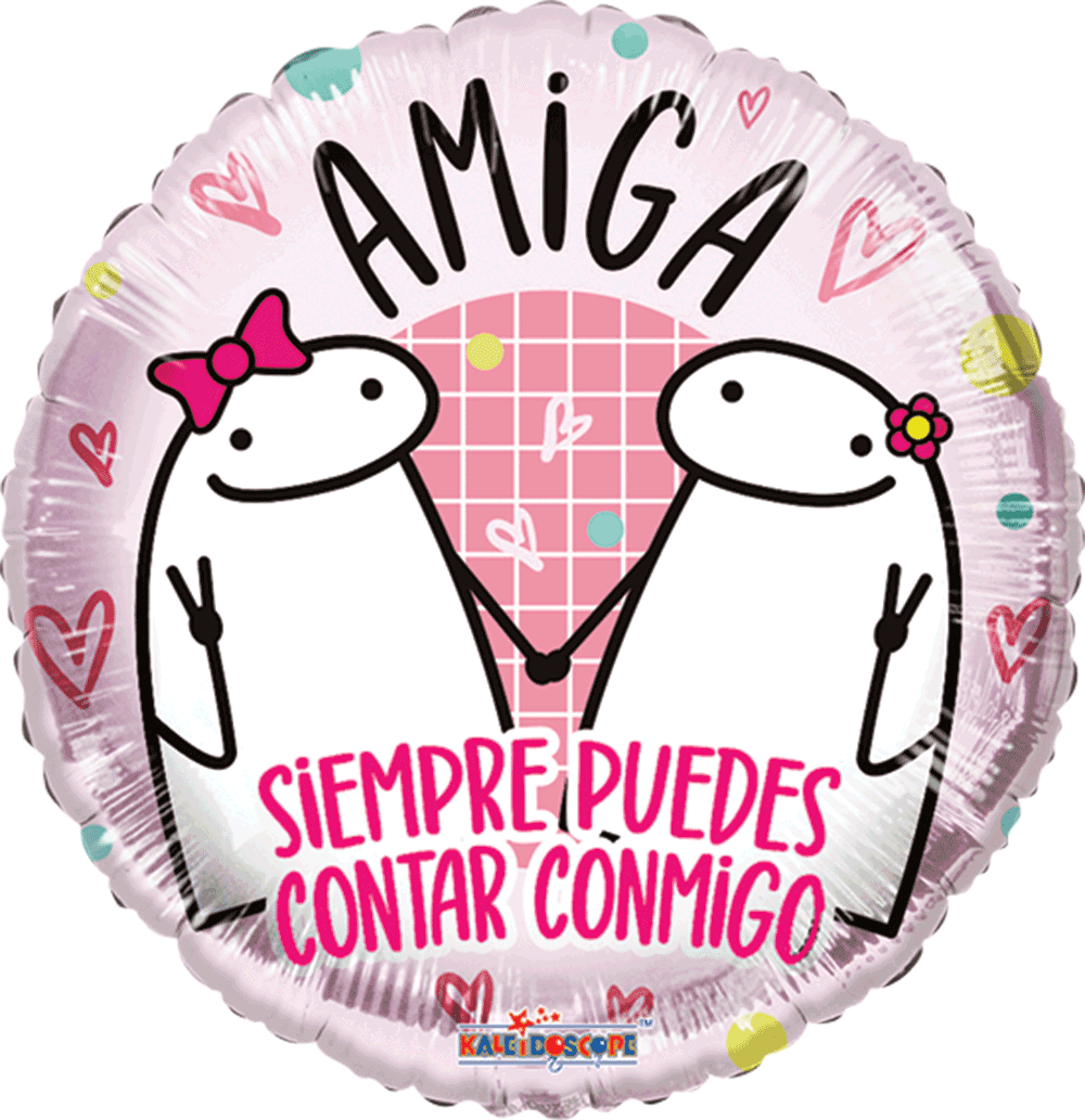 Globo amistad AMIGAS FLORKS 18 pulgadas helio