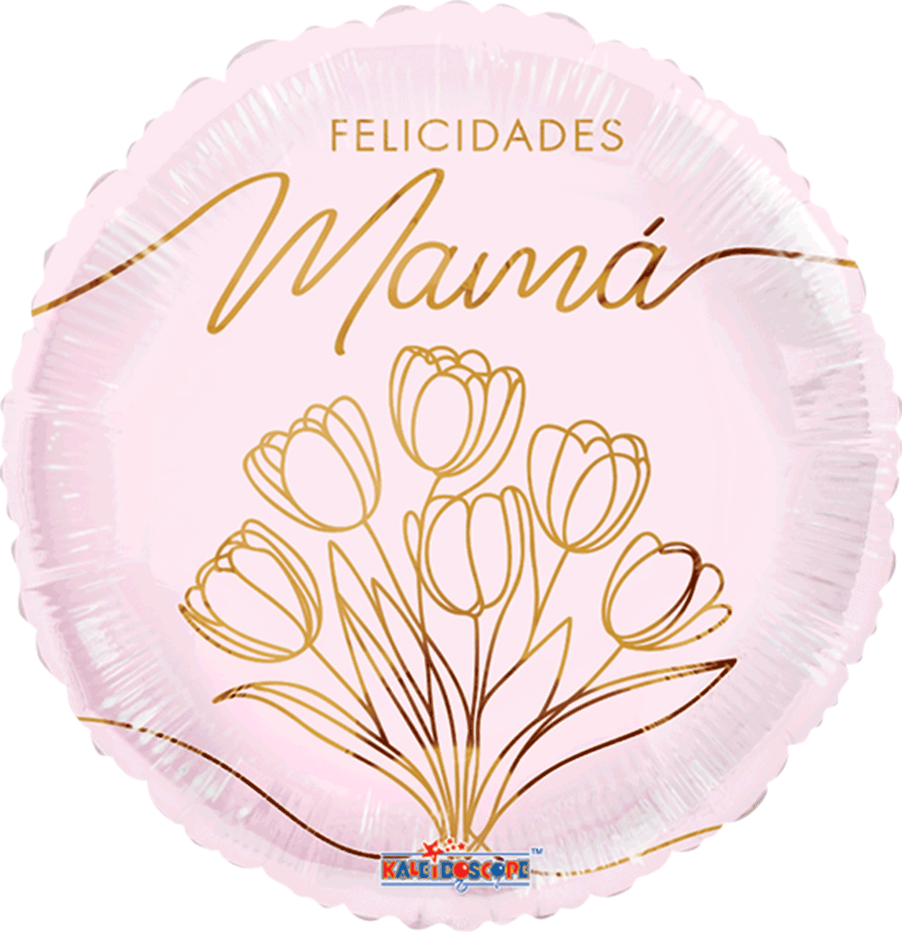 Globo Felicidades Mamá Tulipanes 18 pulgadas