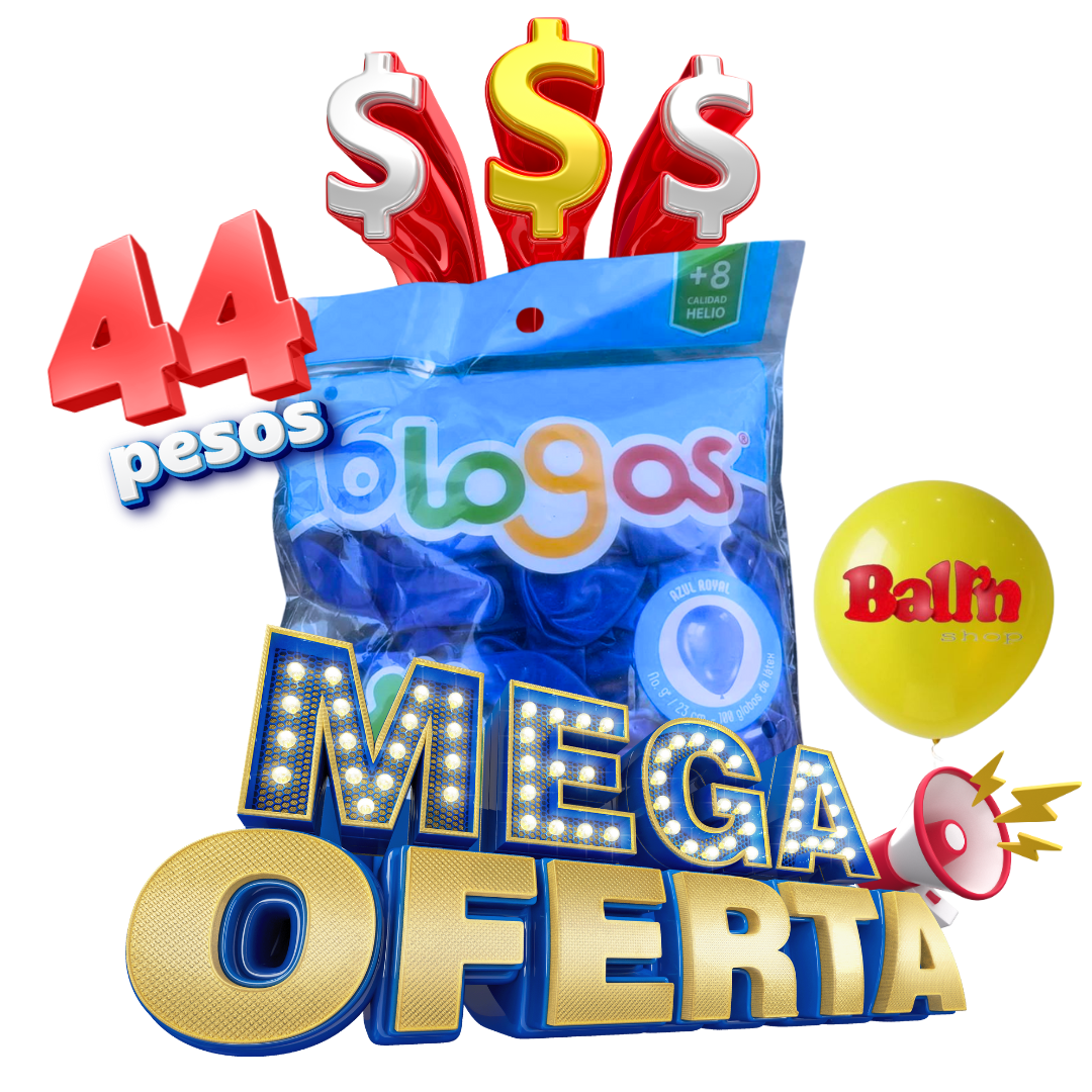 Bolsa Globo Latex 9 pulgadas con 100 pzas