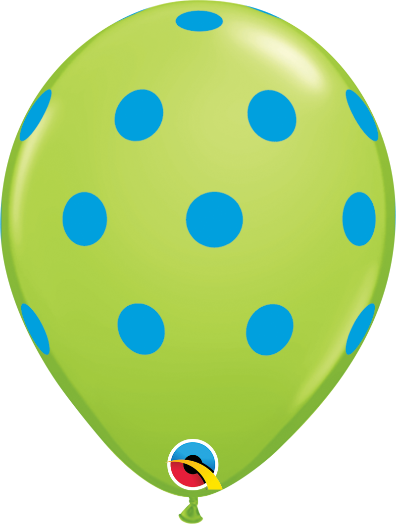 Globo de Latex Puntos Polka Grandes Surtido Colorido Qualatex
