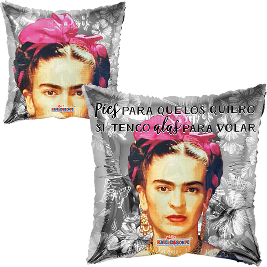 Globo Frida Kahlo 18 Pulgadas cuadrado plata