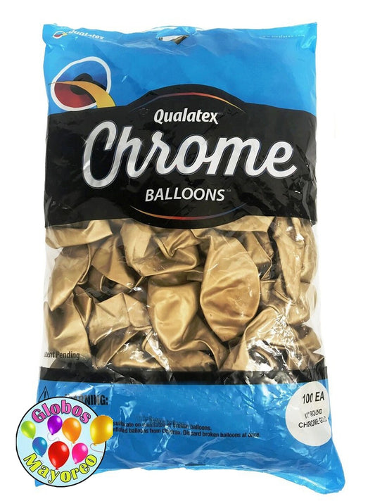 Globo Latex Chrome 11" Bolsa con 100 pzas Qualatex