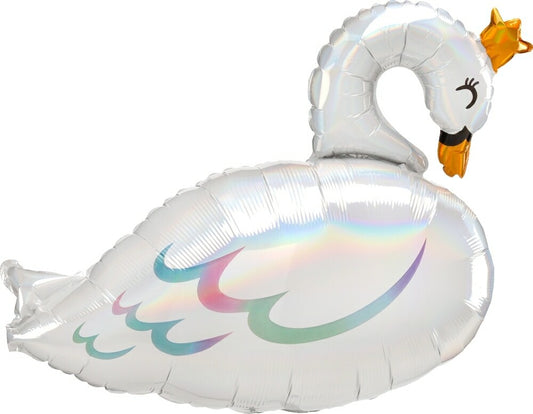 Globo Cisne Supershape Iridiscente helio