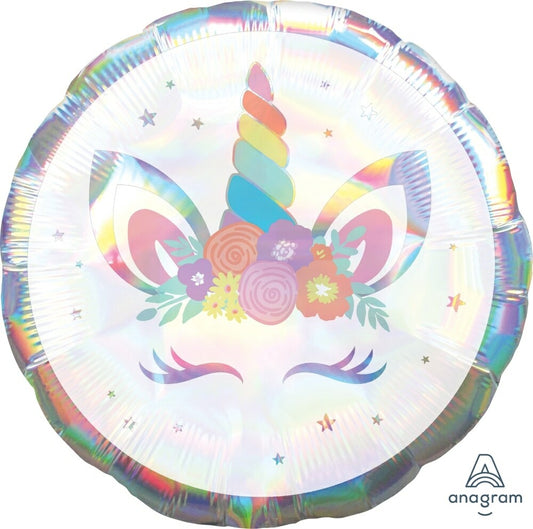 Globo Unicornio Iridiscente 18 pulgadas Helio