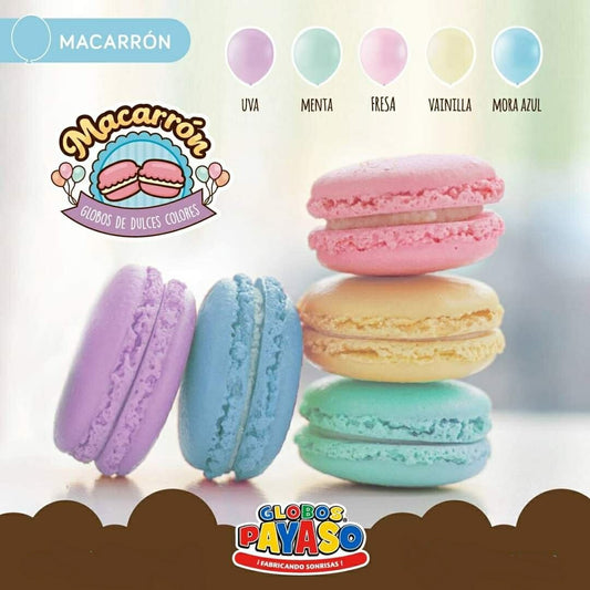 Bolsa Latex Macarron 9 pulgadas Colores Surtidos