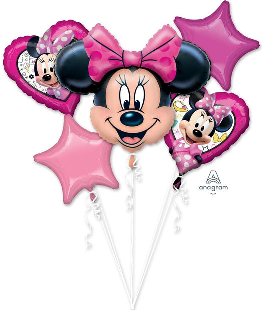 Globos Minnie Mouse Bouquet 5 pzas Helio