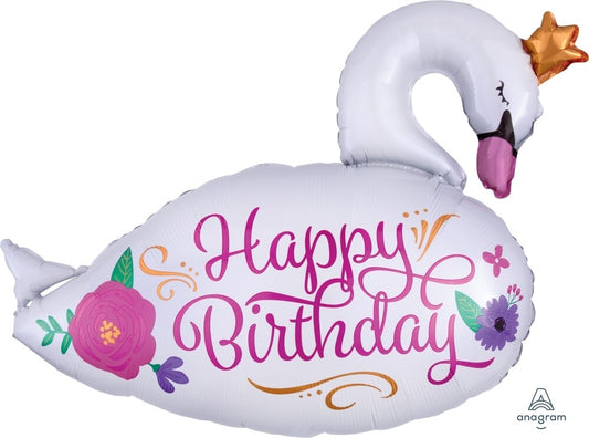 Globo Cumpleaños Cisne Supershape Helio