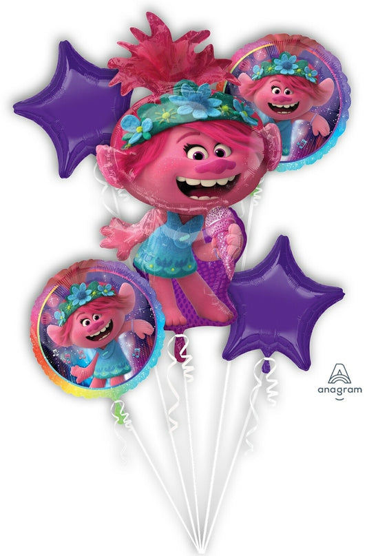 Bouquet Globos Trolls 5 pzas