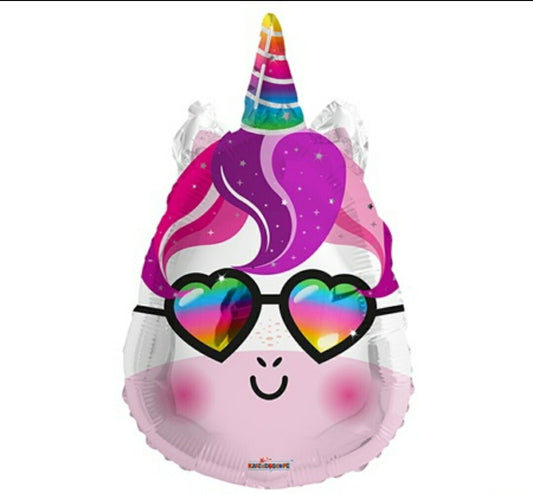 Globo Unicornio lentes 22 pulgadas helio rainbow