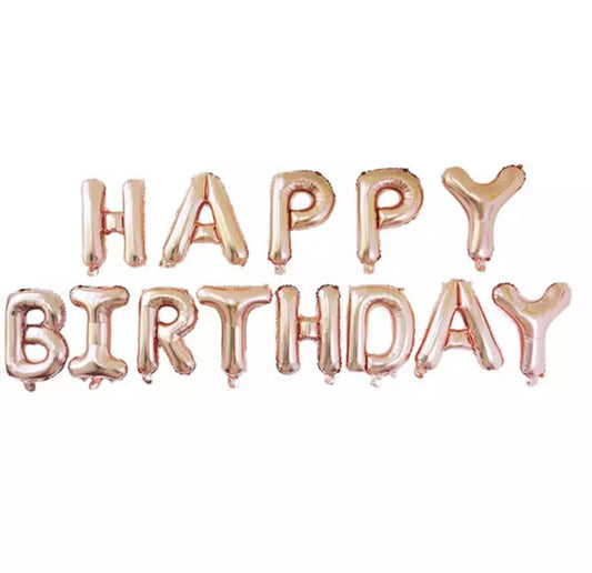 Paquete Happy Birthday 14 pulgadas Rosegold