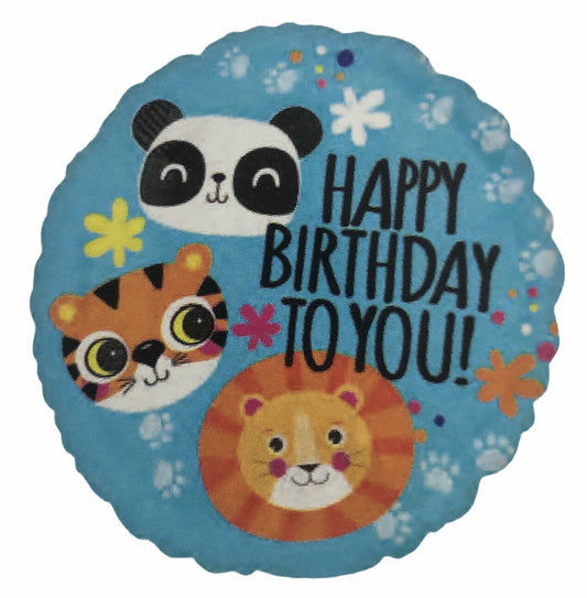 Globo Happy Birthday Animalitos 18 pulgadas Helio