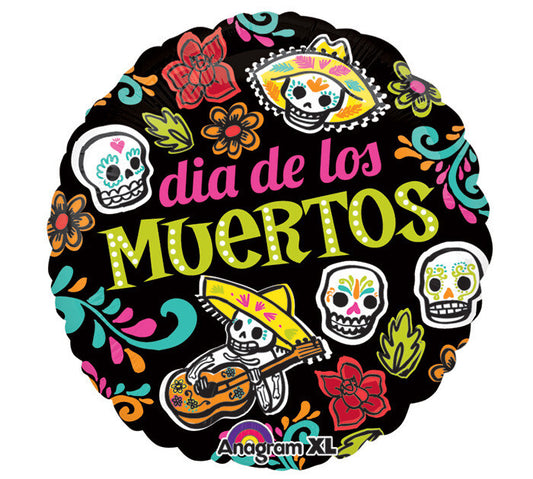 Globo Día de Muertos 18 pulgadas Helio