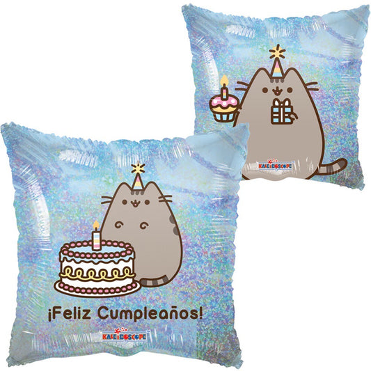 Globo Pusheen Con Pastel 18 pulgadas Helio