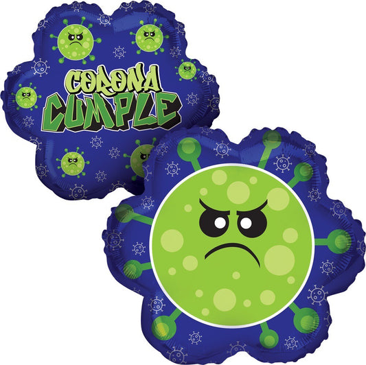 Globo cumpleaños Covid Corona Cumple 22 pulgadas Helio