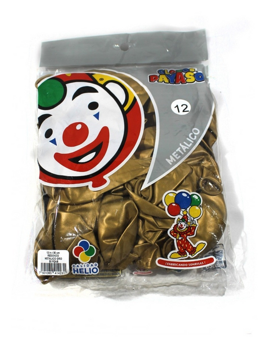Globo Latex Metalico 12 pulgadas