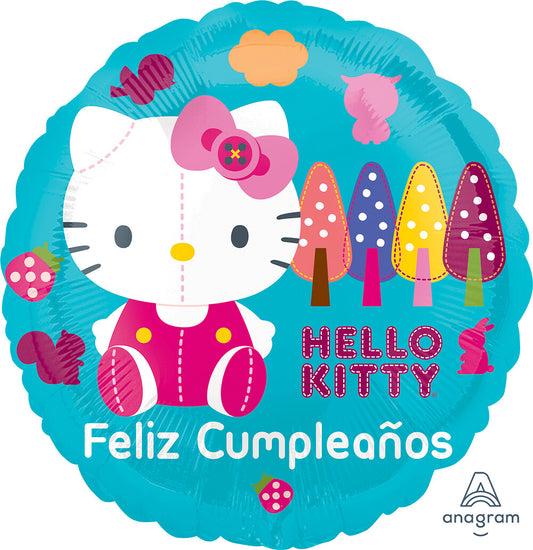 Globo Hello Kitty Feliz Cumpleaños 18 pulgadas Helio
