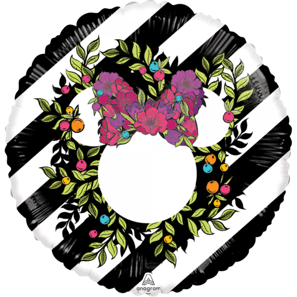 Minnie Flowers & Stripes Icon 18 pulgadas