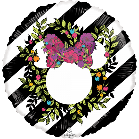 Minnie Flowers & Stripes Icon 18 pulgadas
