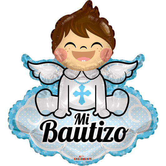 Globo Mi Bautizo Angelito Con Nube Supershape Helio