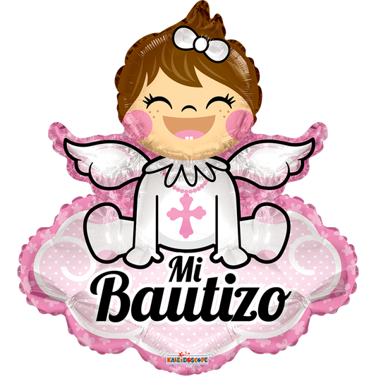 Globo Mi Bautizo Angelita Con Nube Supershape Helio