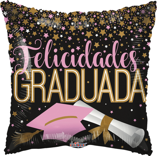 Graduada Con Birrete Y Diploma 18 pulgadas helio